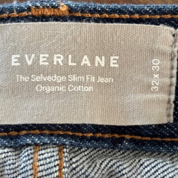 Everlane The Selvedge Slim Fit Jean Organic Cotton Men's 32x30 Denim Medium Wash - Picture 7 of 8